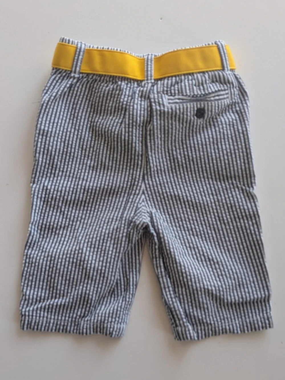 Ralph Lauren Baby Boy Seersucker Shorts Yellow Belt Stripe 3M Like Ne
